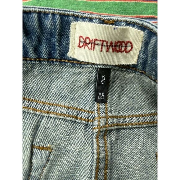 Driftwood Steff Suede Patch Skirt Size 25 Denim Jeans Skirt New - Picture 4 of 6